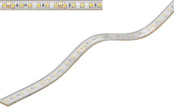 Fita LED com revestimento de silicone, Häfele Loox5 LED 3046 de 24 V, 8 mm, 2 pinos (monocromático), para ranhura 10 x 4,8 mm, 120 LEDs/m, 9,6 W/m, IP44