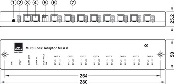 Adaptador, MLA 8, Dialock, para todas as fechaduras de móveis EFL
