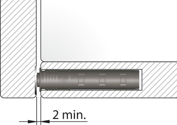 Fecho de porta de pressão, Montagem oculta ou na superfície, versão média, com silicone, K Push Tech