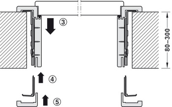 Häfele Startec Frame Fix, Conjunto de fixação de grampo para batente de porta