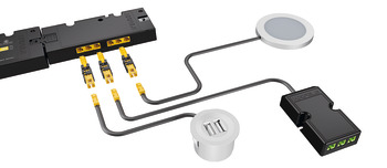 Adaptador, para conectar dispositivos Häfele Loox ao driver Häfele Loox5 de 24 V
