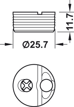 Caixa do conector, Tofix, para diâmetro de furo de 5 mm