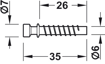 Parafuso de conexão, Tofix, para diâmetro de furo de 5 mm