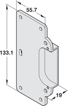 Caixa para dobradiça, para dobradiça de porta H2/H7
