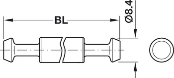 Parafuso de ponta dupla, Sistema Maxifix, para furos de 8,4 mm