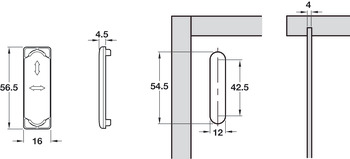 Caixa de ligação, para niveladores para armários Libra, retangular