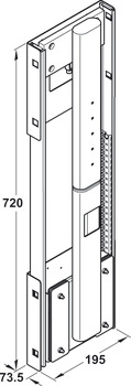 Sistema elevatório manual, Elevador de TV de encaixe, gira manualmente, capacidade de carga 2,5–6,5 kg