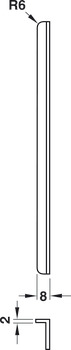 Contrachapa angular, para portas rebatíveis, para perno elevado, 170 mm