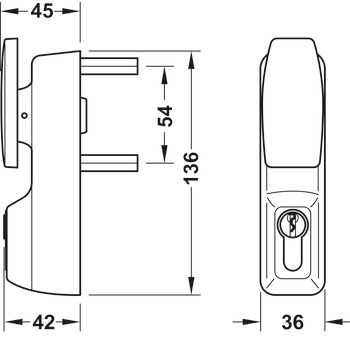 Puxador de muleta, para PED 200 e 210, em conformidade com a norma EN 1125, Startec