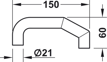 Conjunto para terminal de porta, DT 600 FH, Häfele Dialock para portas de moldura tubular com exigências em matéria de proteção antifogo/controlo de fumo