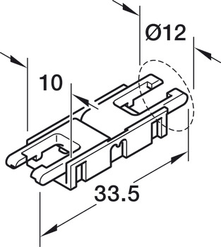 Conector de clipe, Häfele Loox5 para fita LED, multibranco, 8 mm