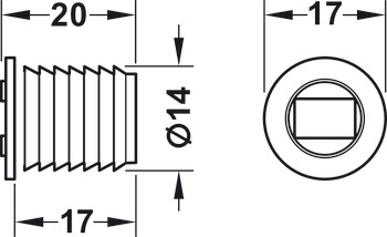 Fecho magnético, Força de retenção 2,5–3,5 kg, para furo de 13,6 mm