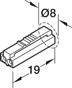 Sensor de porta, Loox5, para perfil de gaveta Häfele Loox, 12/24 V