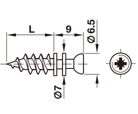 Parafuso de conexão Variofix, Häfele Rafix M20, para furo de Ø 5 mm