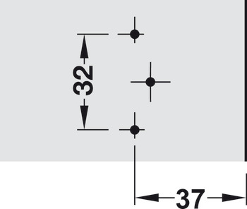 Placa de montagem em forma de cruz, Häfele Metalla A, com sistema de deslizar, para aparafusar
