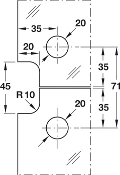 Ferragem de conexão, lateral, com rosca M8, Startec