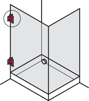 dobradiça para porta de box de banho, Para conexão de vidro e parede