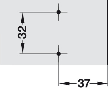 Placa de montagem em forma de cruz, Häfele Duomatic SM, liga de zinco, com parafusos para aglomerado