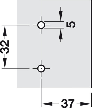 Placa de montagem em forma de cruz, Häfele Metalla A, com sistema de deslizar, para aparafusar