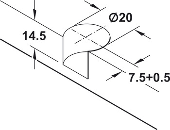 Caixa do conector, Rafix Tab 20 S, para espessura de prateleira de 19 mm