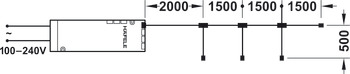 cabo de extensão com 4 vias, Häfele Loox, 2 polos (monocromática)