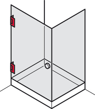 dobradiça para porta de box de banho, Para conexão de vidro e parede