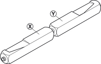 Eixo, 9 mm, separado, para portas de saída de emergência em conformidade com as normas EN 179/EN 1125