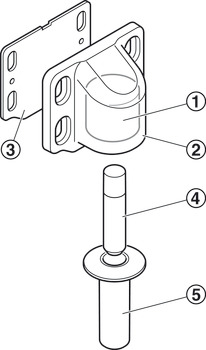 Batedor de porta para piso, Magnético, de sobrepor