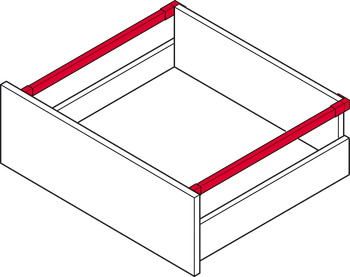 Trilho lateral, retangular, Häfele Matrix Box Slim A