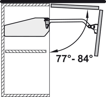 Restrição do ângulo de abertura, 90°, para articulador duplo Free Fold