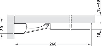 Mecanismo de amortecimento com suporte de elevação, para portas de madeira