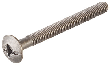 Parafuso de conexão, com rosca M6, fenda em cruz PZ2 e lâmina plana, fresado, aço