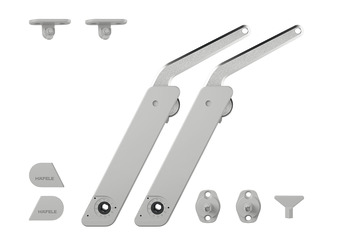 Articulador, Häfele Free Flap H 1.5, braço de suporte de metal, conjunto de 2 peças