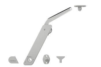 Ferragem elevatória com paragem, Häfele Free Flap H 1.5, braço de suporte de metal, conjunto de 1 peças