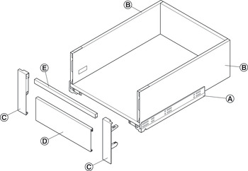 Barras transversais, para extensão interna ou como elemento de separação Matrix Box Slim A